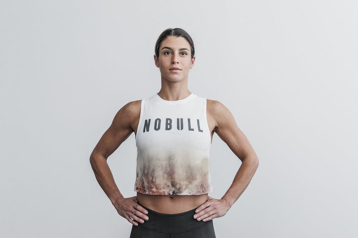 Nobull Muscle Dip-Dye Women's Tank Tops White | Australia (SG7592)